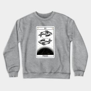 Pisces Distressed Goth Tarot Zodiac Sign Crewneck Sweatshirt